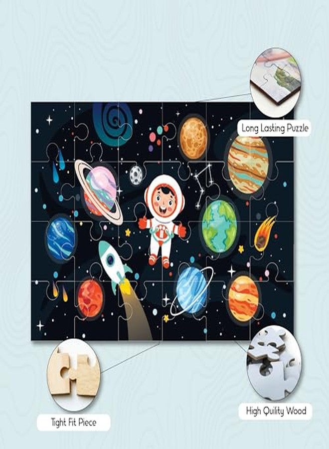 Khilonewale Space Puzzle for Kids 3+, 8x12 Educational Jigsaw with Planets, Rockets, Astronauts and City Vehicles, Learning Toy for Boys and Girls (Kid Astronaut Voyage48) - Image 5